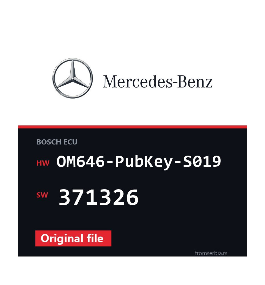 Mercedes-Benz Vito OM646-PubKey-S019 371326 original ECU file
