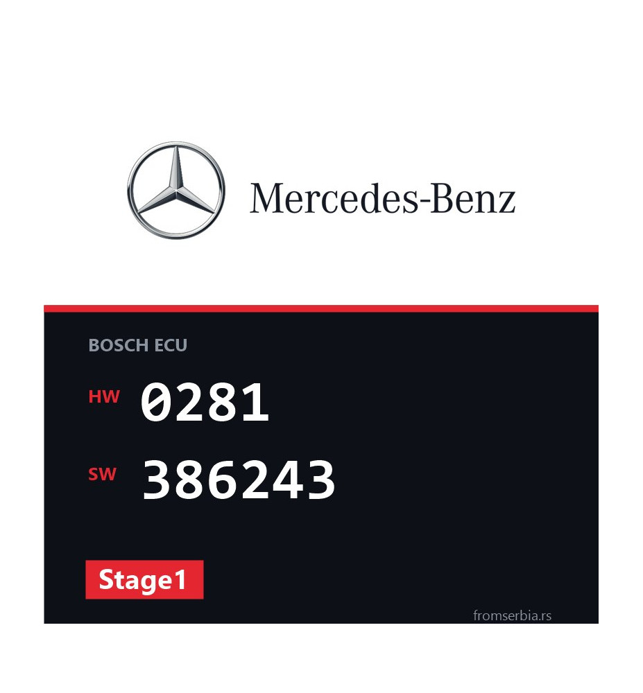 Mercedes-Benz B 180 0281 386243 Stage1 tuning file
