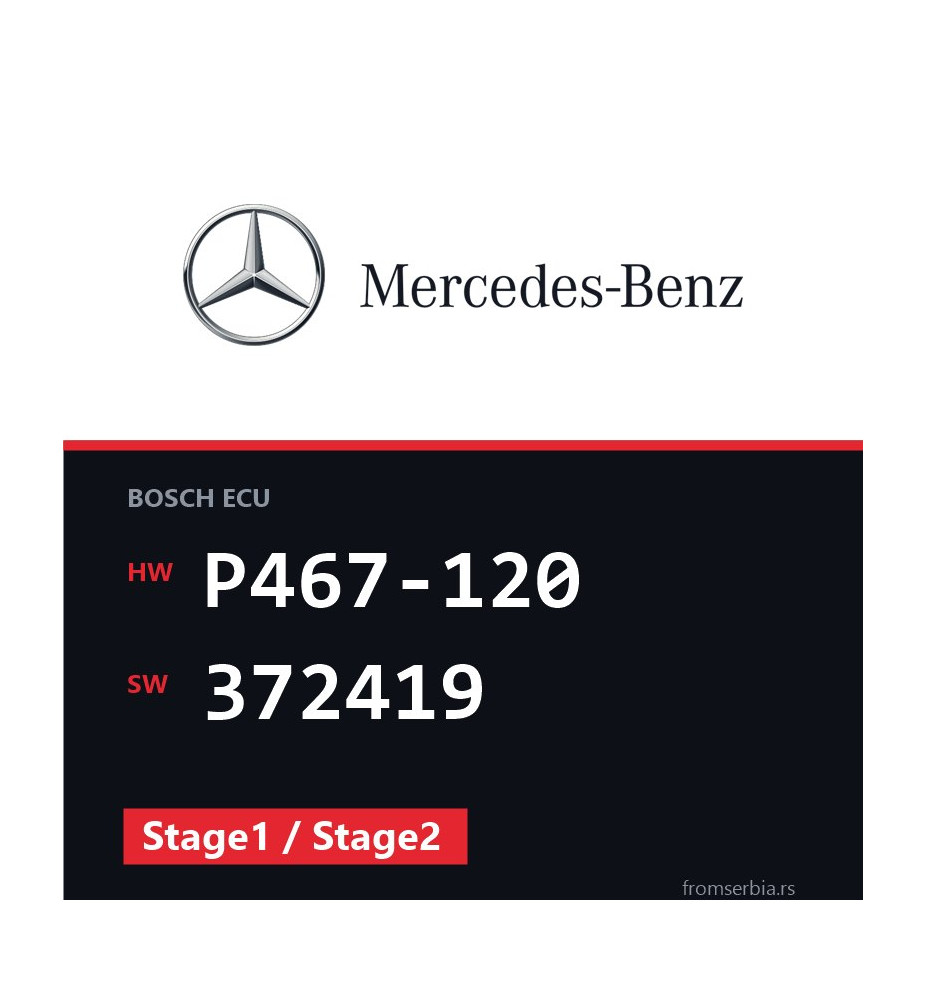 Mercedes-Benz C220 P467-120 372419 Stage1 / Stage2 tuning file