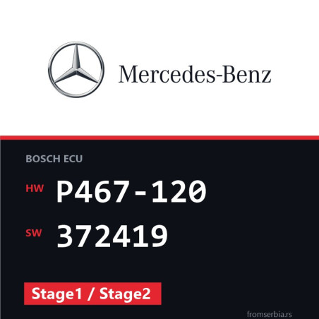 Mercedes-Benz C220 P467-120 372419 Stage1 / Stage2 tuning file
