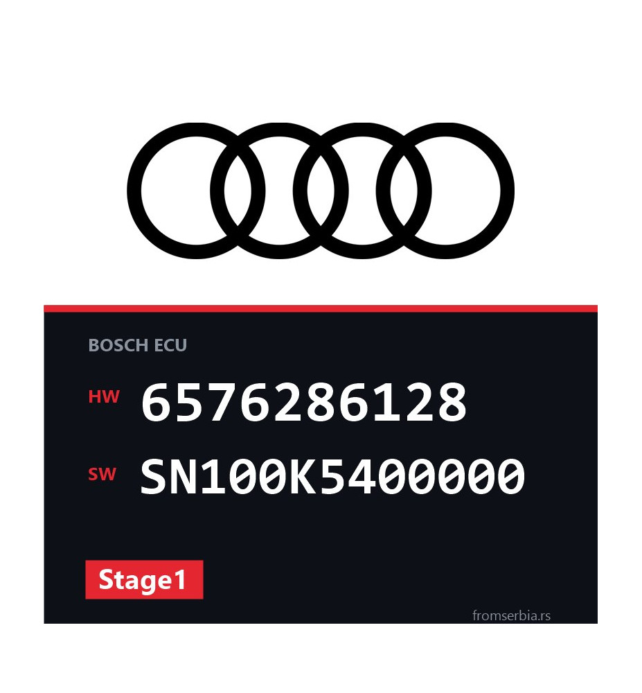 Audi A3 6576286128 SN100K5400000 Stage1 tuning file