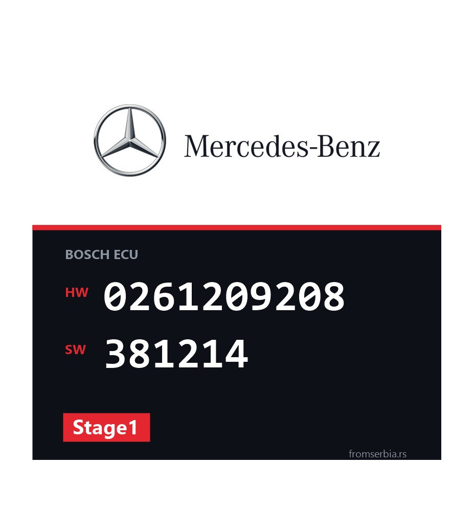 Mercedes-Benz E500 0261209208 381214 Stage1 tuning file