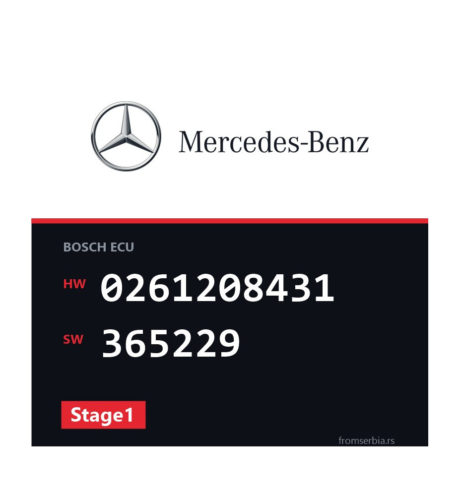 Mercedes-Benz E55 0261208431 365229 Stage1 tuning file