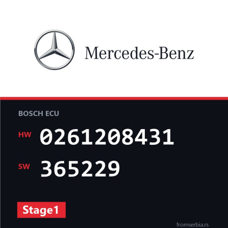 Mercedes-Benz E55 0261208431 365229 Stage1 tuning file