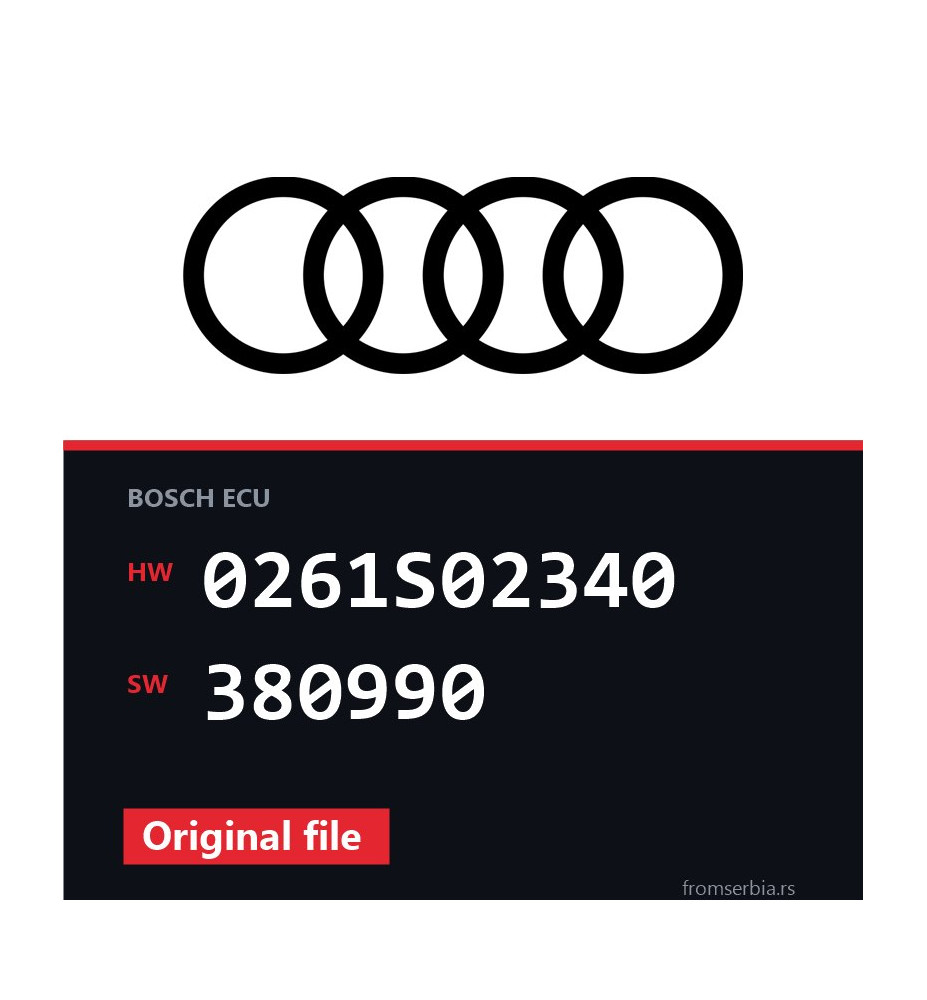 Audi A3 0261S02340 380990 original ECU file