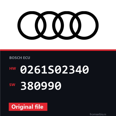 Audi A3 0261S02340 380990 original ECU file
