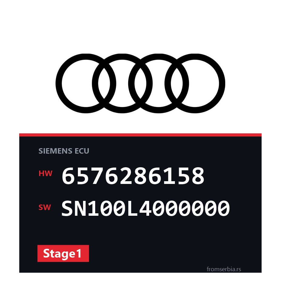 Audi A3 6576286158 SN100L4000000 Stage1 tuning file