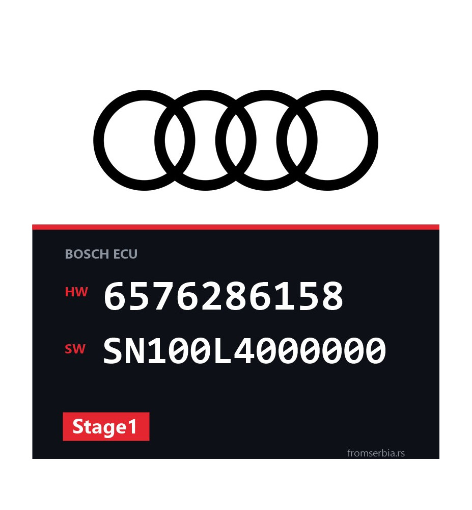 Audi A3 6576286158 SN100L4000000 Stage1 tuning file
