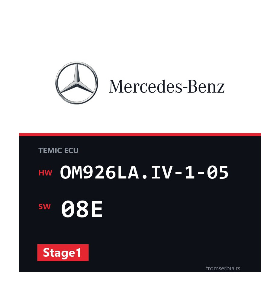 Mercedes-Benz Actros OM926LA.IV-1-05 08E Stage1 tuning file