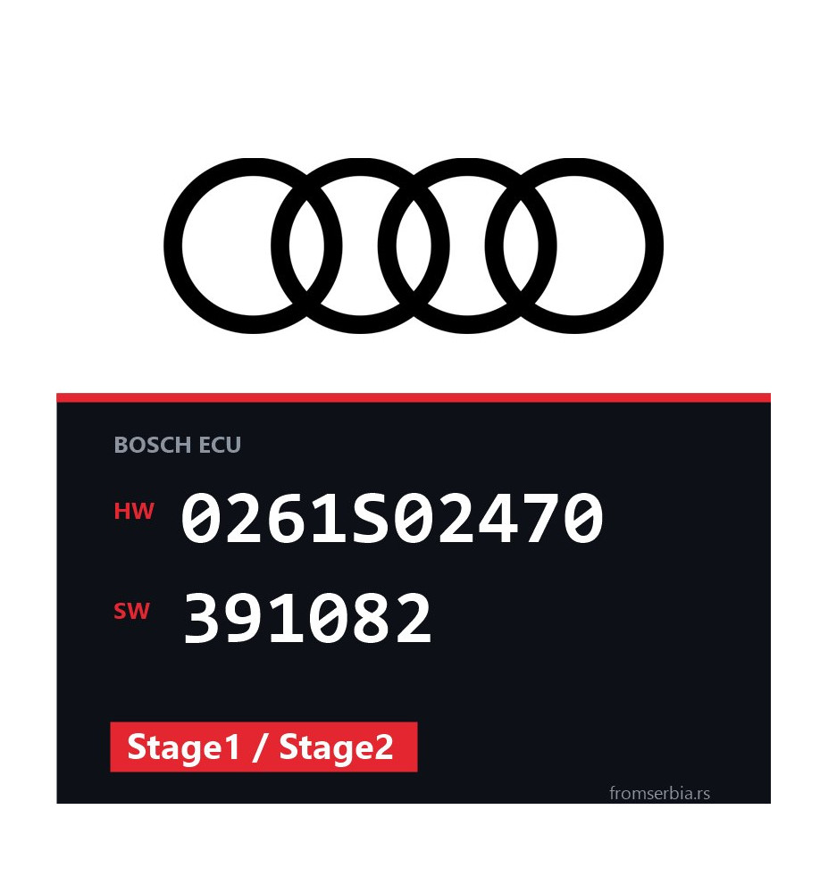 Audi A3 0261S02470 391082 Stage1 / Stage2 tuning file