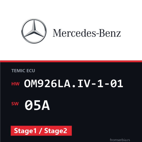 Mercedes-Benz Atego OM926LA.IV-1-01 05A Stage1 / Stage2 tuning file