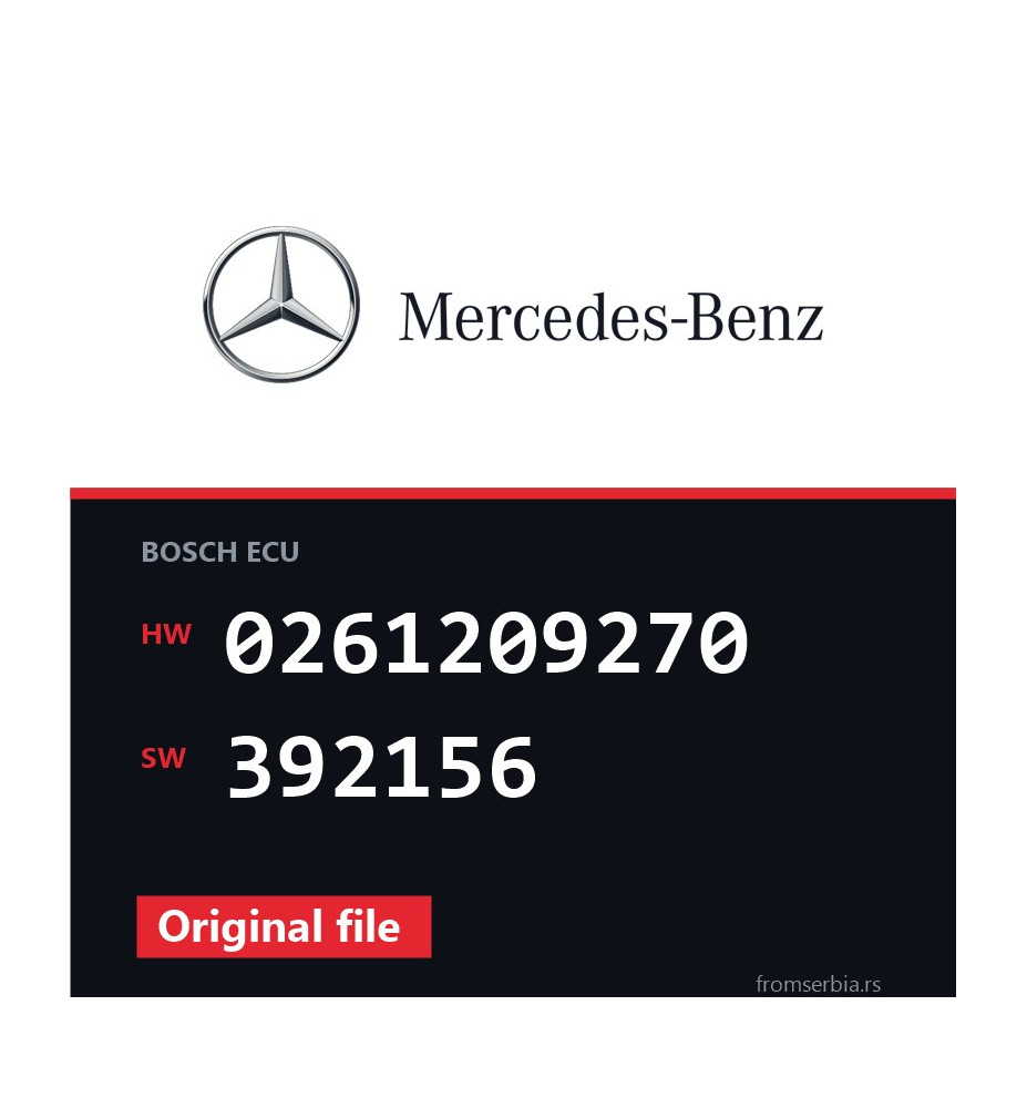 Mercedes-Benz CL63 0261209270 392156 Stage1 tuning file