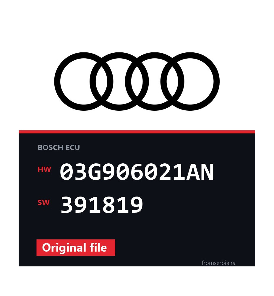 Audi A3 03G906021AN 391819 original ECU file