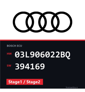 Audi A3 03L906022BQ 394169 Stage1 / Stage2 tuning file