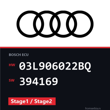Audi A3 03L906022BQ 394169 Stage1 / Stage2 tuning file