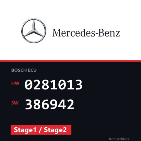 Mercedes-Benz ML 0281013 386942 Stage1 / Stage2 tuning file