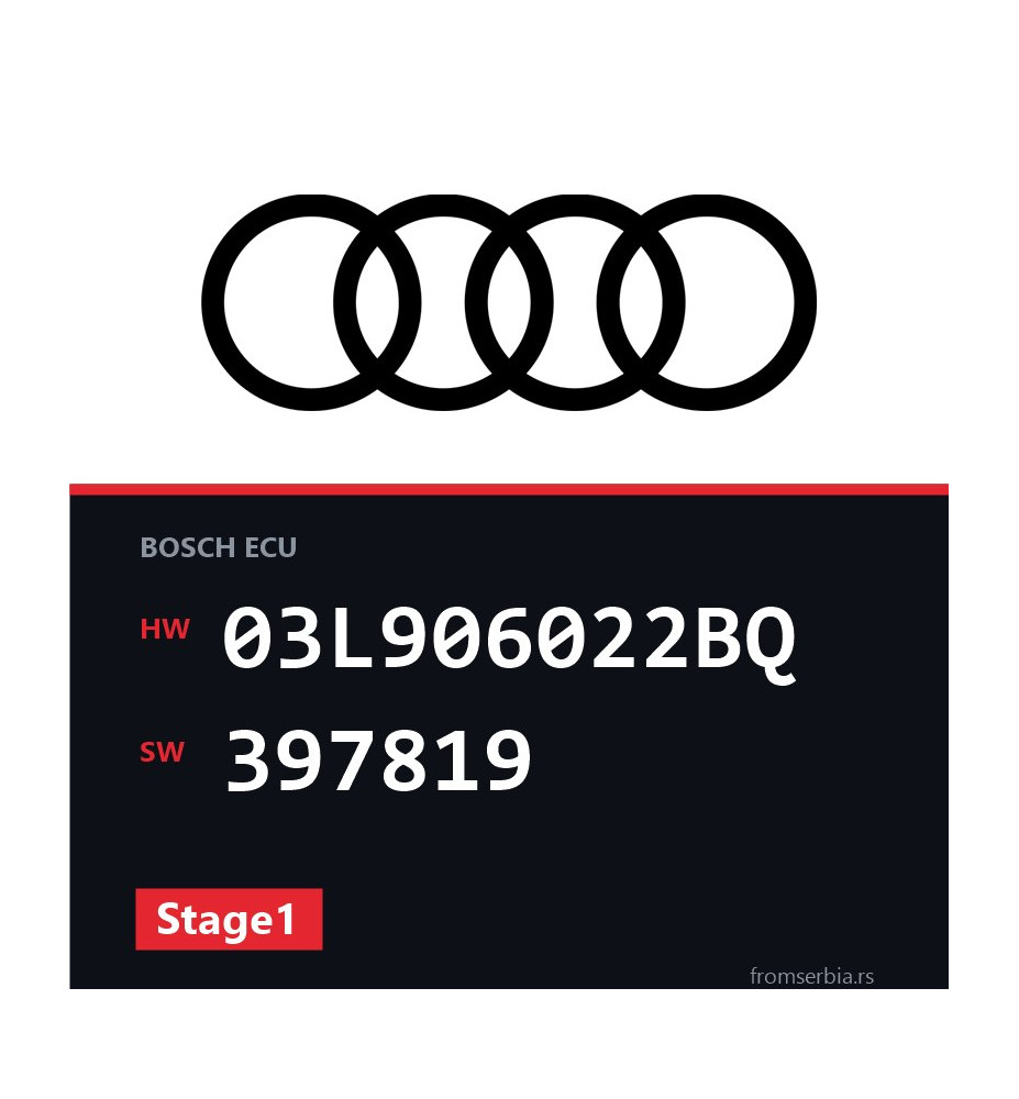 Audi A3 03L906022BQ 397819 Stage1 tuning file