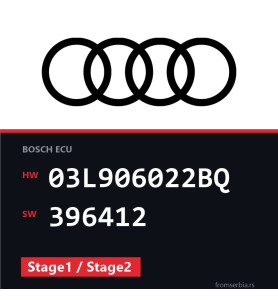 Audi A3 03L906022BQ 396412 Stage1 / Stage2 tuning file