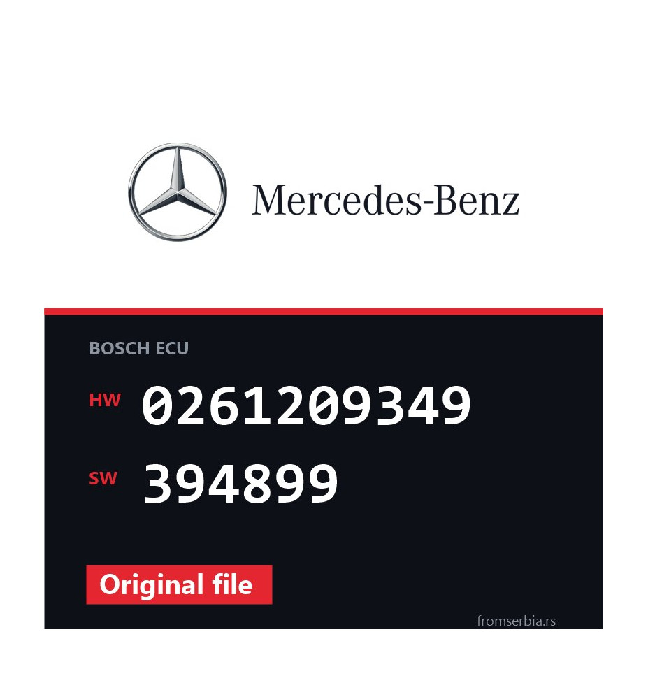 Mercedes-Benz C63 0261209349 394899 Stage1 tuning file