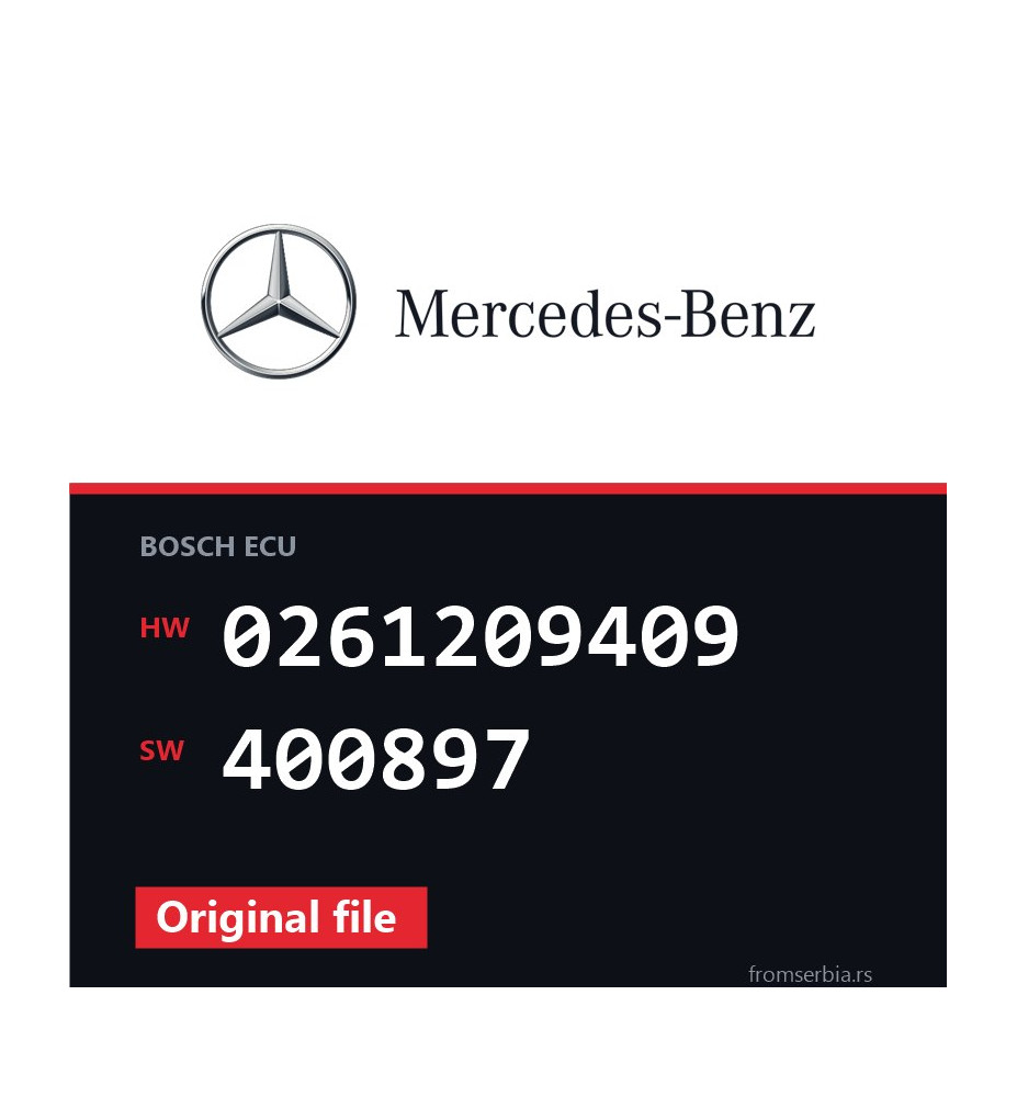 Mercedes-Benz C63 0261209409 400897 original ECU file