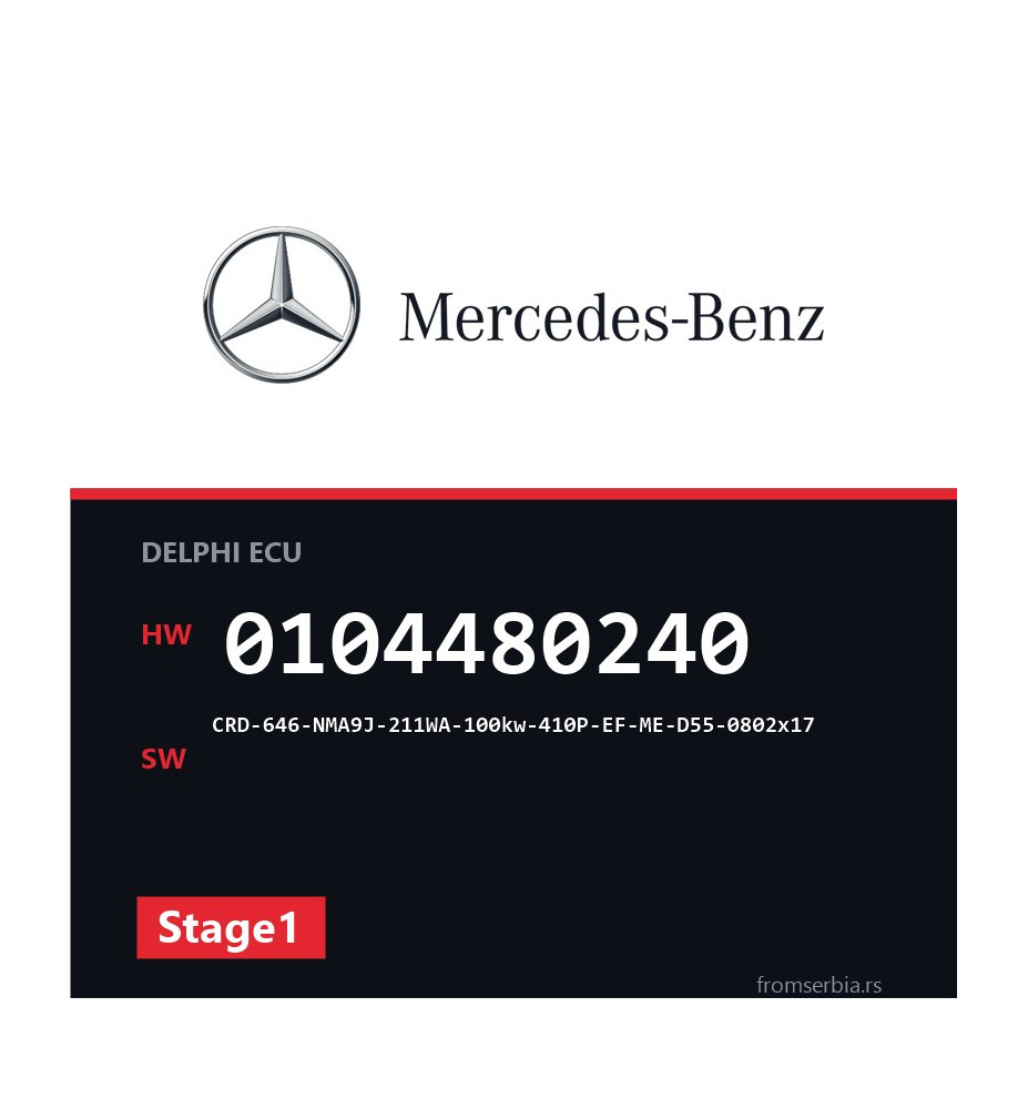 Mercedes-Benz 0104480240 CRD-646-NMA9J-211WA-100kw-410P-EF-ME-D55-0802