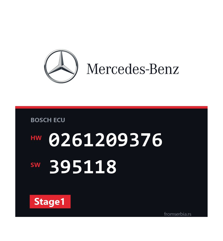 Mercedes-Benz SL350 0261209376 395118 Stage1 tuning file