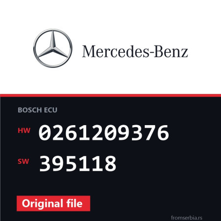 Mercedes-Benz SL350 0261209376 395118 original ECU file