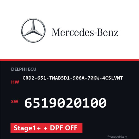 Mercedes-Benz CRD2-651-TMAB5D1-906A-70KW-4CSLVNT 6519020100 Stage1+ +