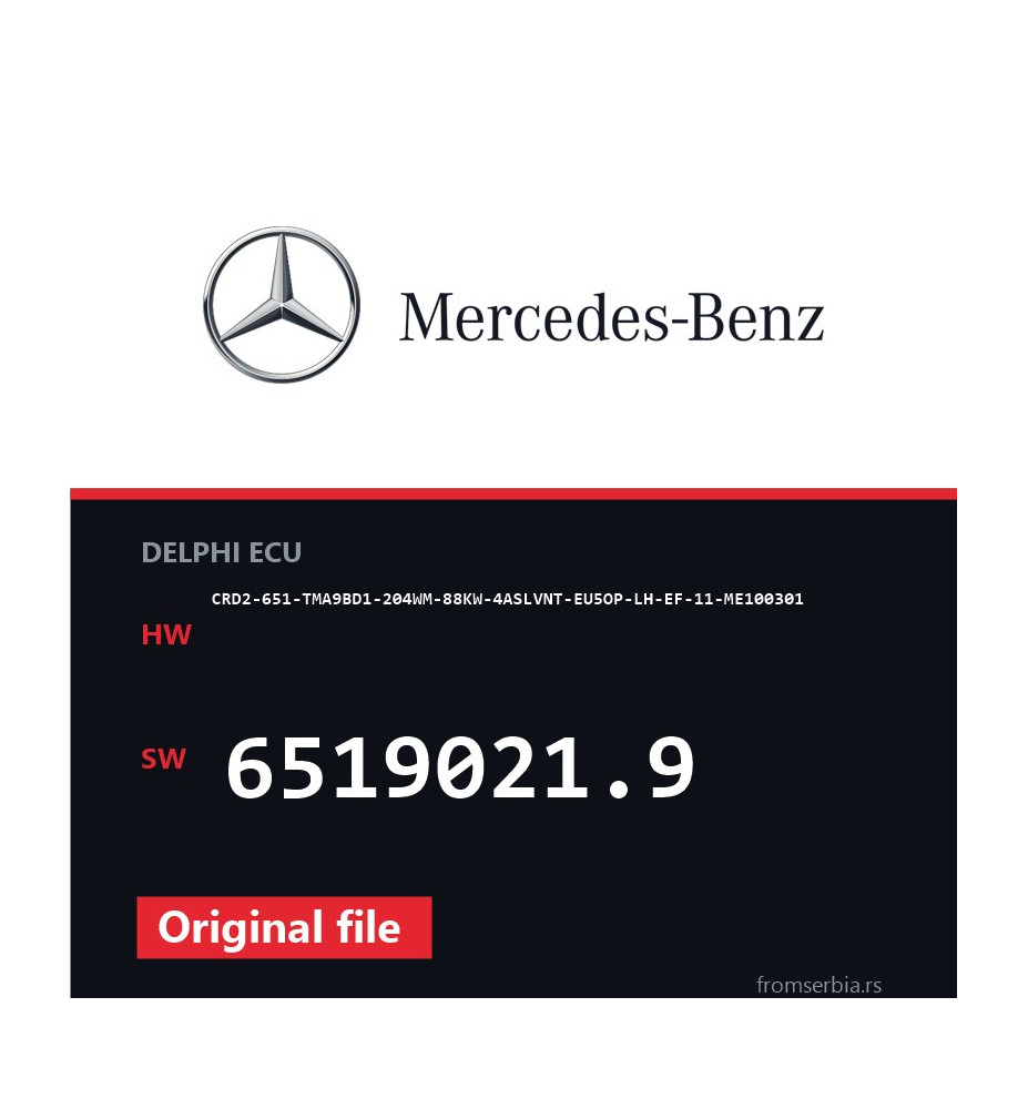 Mercedes-Benz CRD2-651-TMA9BD1-204WM-88KW-4ASLVNT-EU5OP-LH-EF-11-ME100