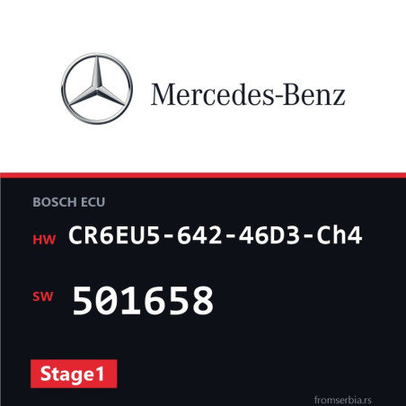 Mercedes-Benz CLASSE E CR6EU5-642-46D3-Ch4 501658 Stage1 tuning file