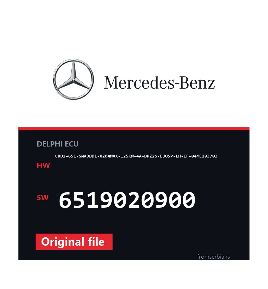 Mercedes-Benz CRD2-651-SMA9DD1-X204WAX-125KW-4A-DPZ2S-EUO5P-LH-EF-04ME