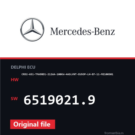 Mercedes-Benz CRD2-651-TMA9BD1-212WA-100KW-4ASLVNT-EU5OP-LH-EF-11-ME10