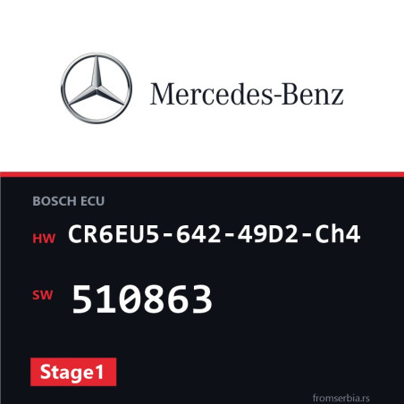 Mercedes-Benz ml CR6EU5-642-49D2-Ch4 510863 Stage1 tuning file
