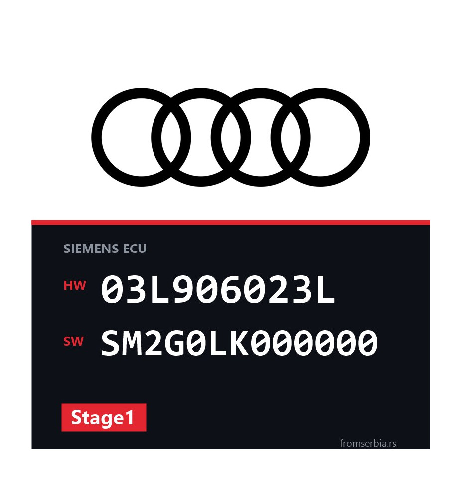 Audi A3 03L906023L SM2G0LK000000 Stage1 tuning file