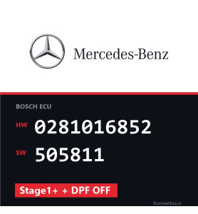 Mercedes-Benz Sprinter 0281016852 505811 Stage1+ + DPF OFF tuning file