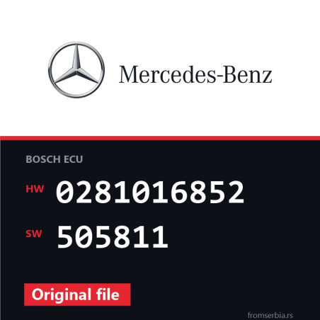 Mercedes-Benz Sprinter 0281016852 505811 original ECU file