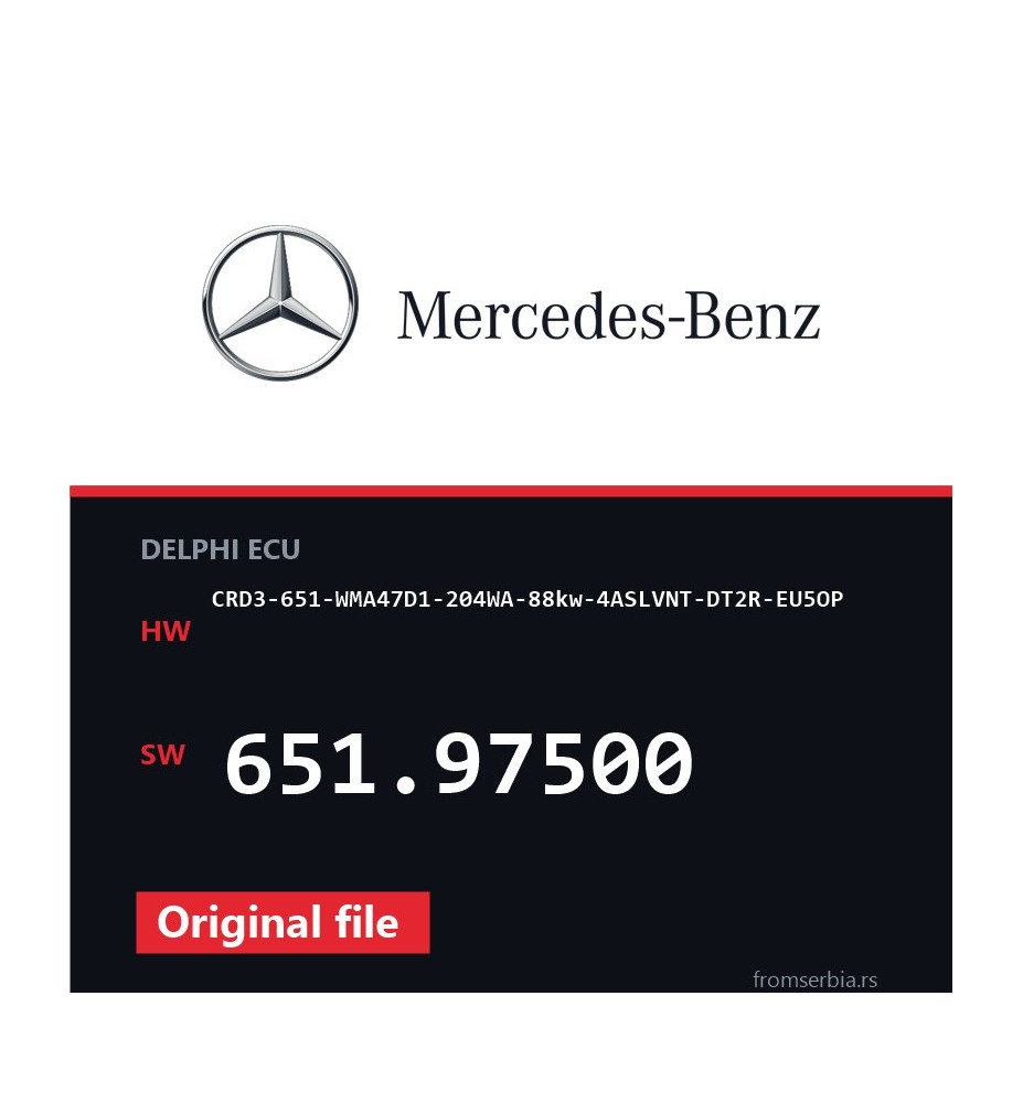 Mercedes-Benz CRD3-651-WMA47D1-204WA-88kw-4ASLVNT-DT2R-EU5OP 651.97500