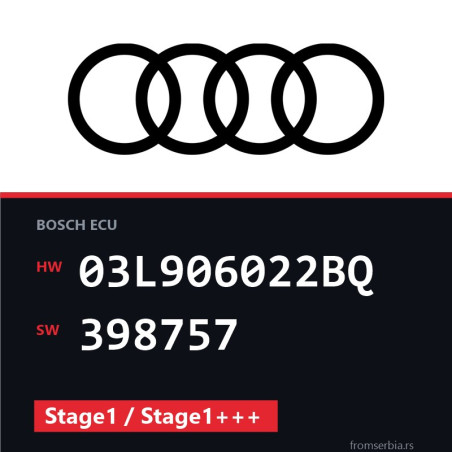 Audi A3 03L906022BQ 398757 Stage1 / Stage1+++ tuning file