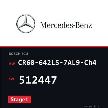 Mercedes-Benz R 350CDI CR60-642LS-7AL9-Ch4 512447 Stage1 tuning file