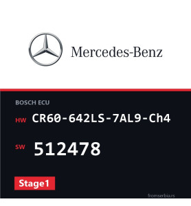 Mercedes-Benz R280 CR60-642LS-7AL9-Ch4 512478 Stage1 tuning file