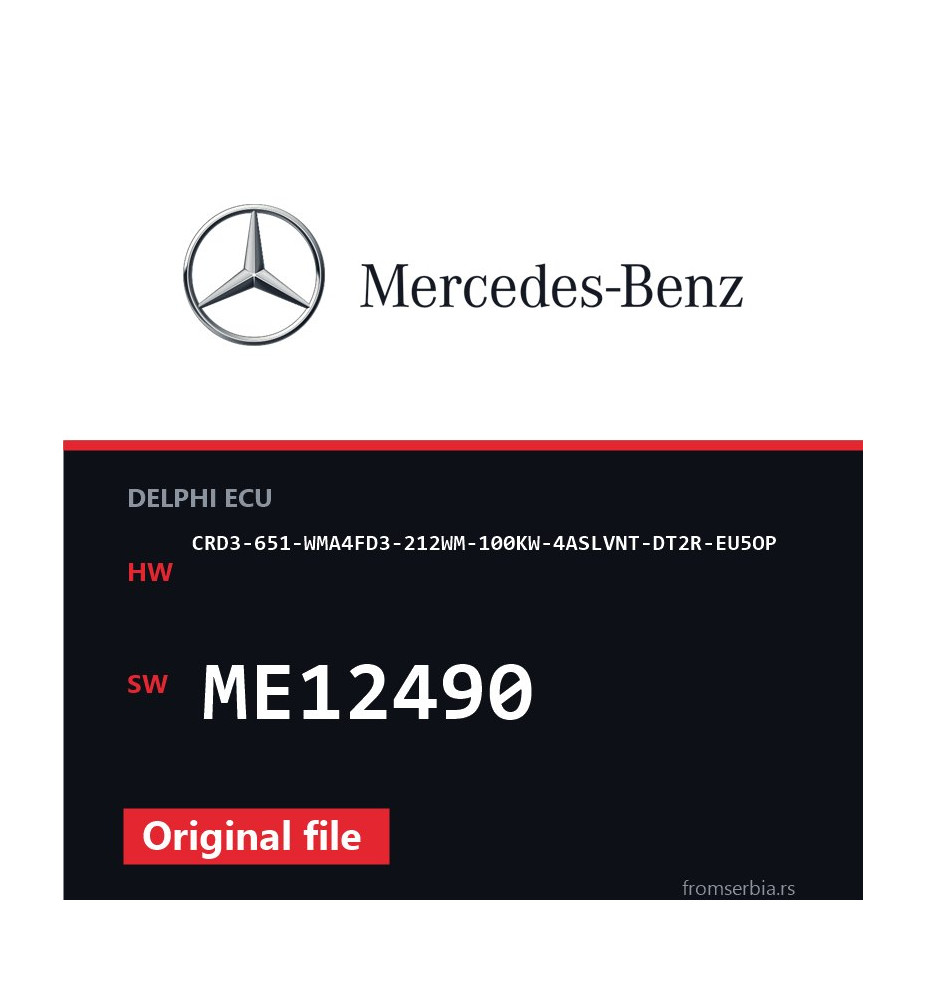 Mercedes-Benz CRD3-651-WMA4FD3-212WM-100KW-4ASLVNT-DT2R-EU5OP ME12490
