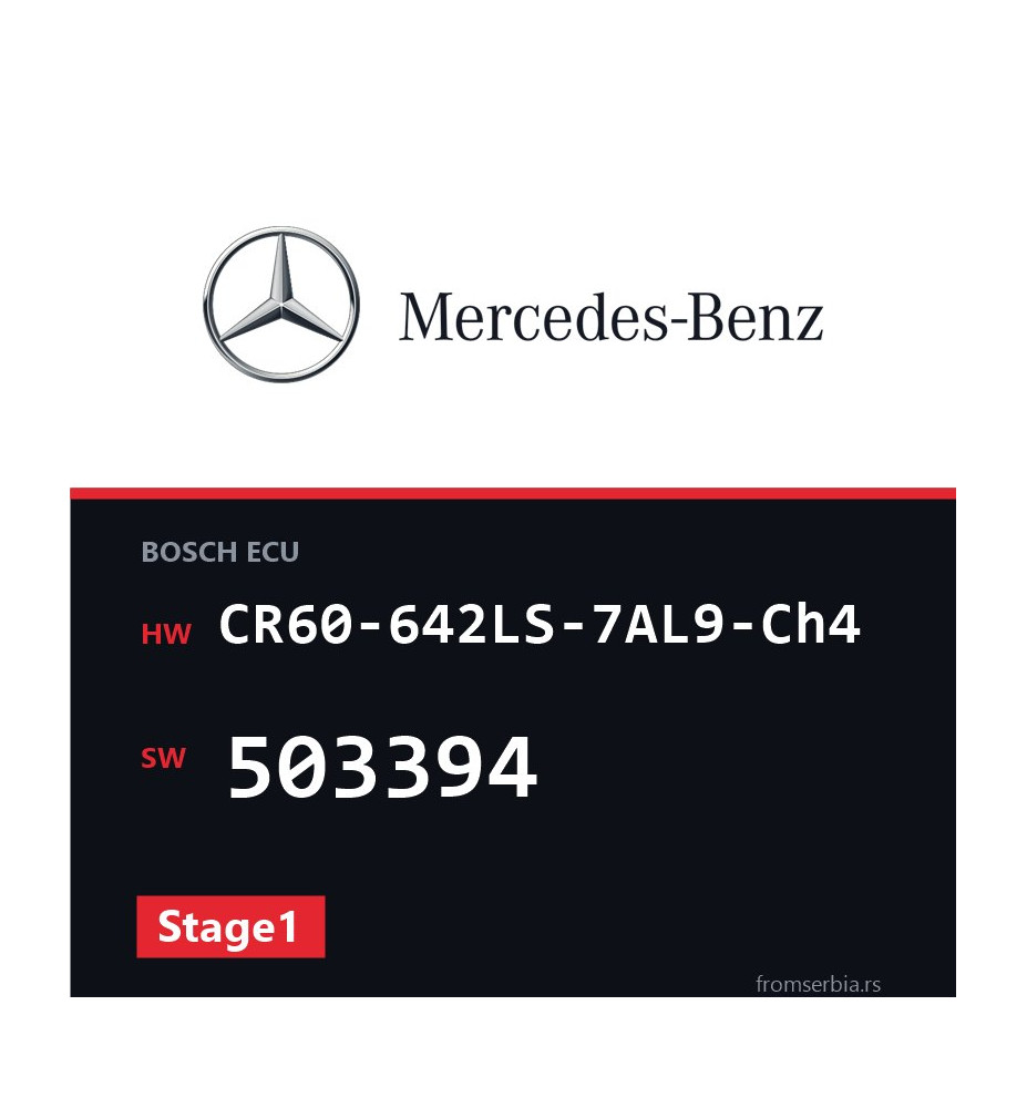 Mercedes-Benz ML350 CR60-642LS-7AL9-Ch4 503394 Stage1 tuning file