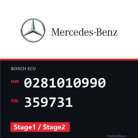 Mercedes-Benz A 170 0281010990 359731 Stage1 / Stage2 tuning file