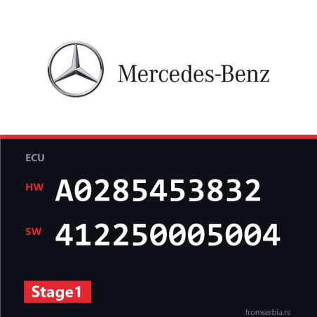 Mercedes-Benz A A0285453832 412250005004 Stage1 tuning file