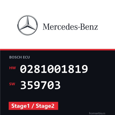 Mercedes-Benz C 200 0281001819 359703 Stage1 / Stage2 tuning file