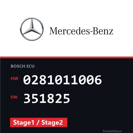 Mercedes-Benz C 200 0281011006 351825 Stage1 / Stage2 tuning file