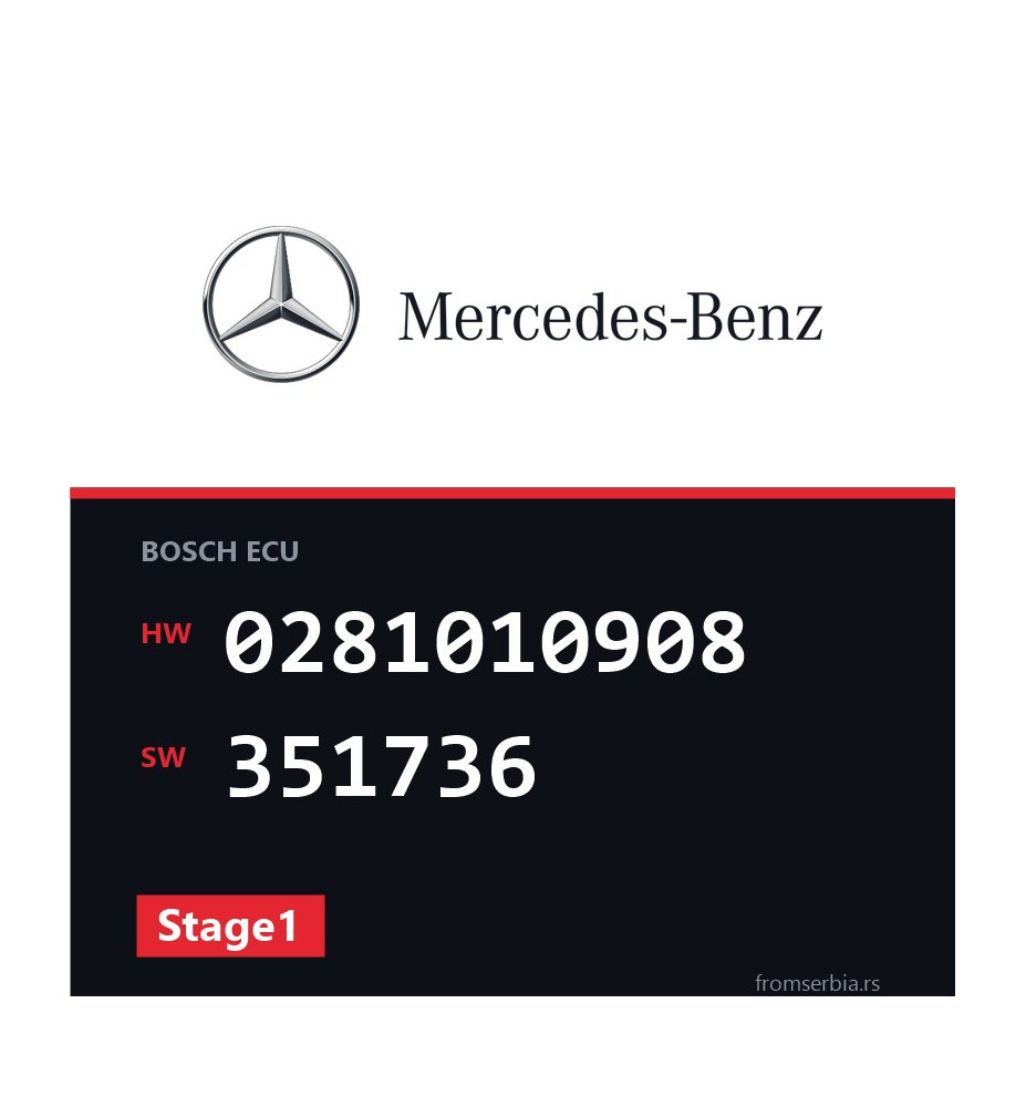 Mercedes-Benz C 220 0281010908 351736 Stage1 tuning file