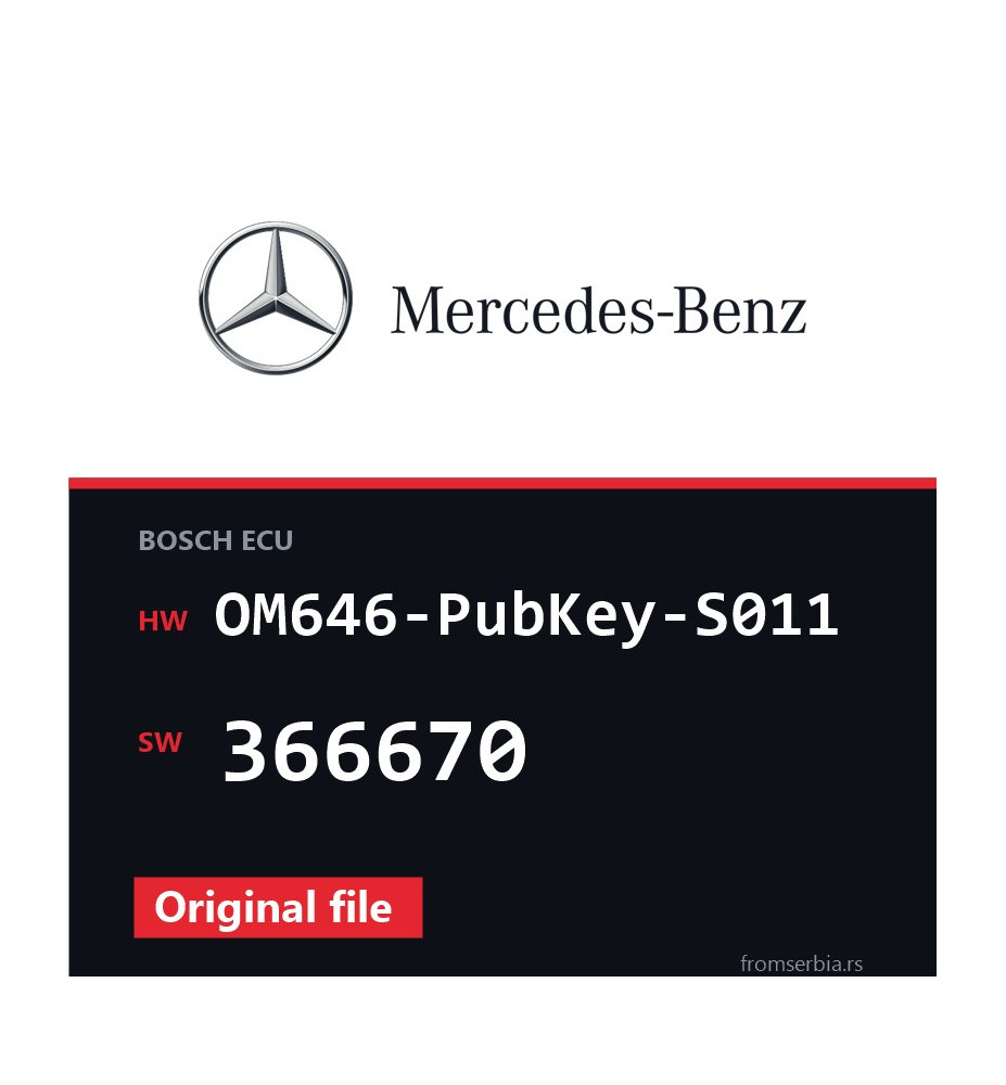 Mercedes-Benz C 220 OM646-PubKey-S011 366670 original ECU file