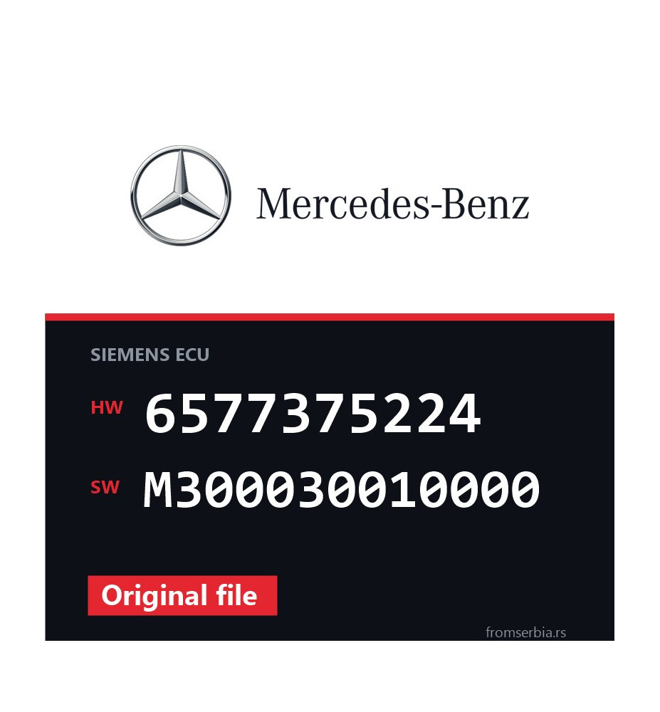 Mercedes-Benz CLK 6577375224 M300030010000 original ECU file