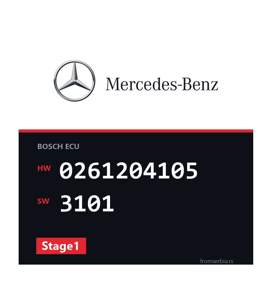 Mercedes-Benz E 280 0261204105 3101 Stage1 tuning file